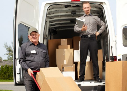 Office removals planning in Edgware with desks and packing supplies
