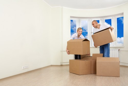 Careful loading of household items during a flat relocation