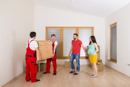 Careful handling of household items during an Edgware removal van move