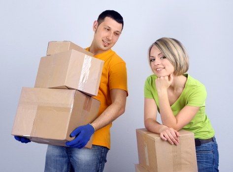 Furniture and boxes being prepared for a house move in Edgware