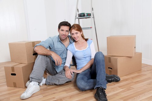 Packed boxes and moving supplies prepared for a local Edgware relocation